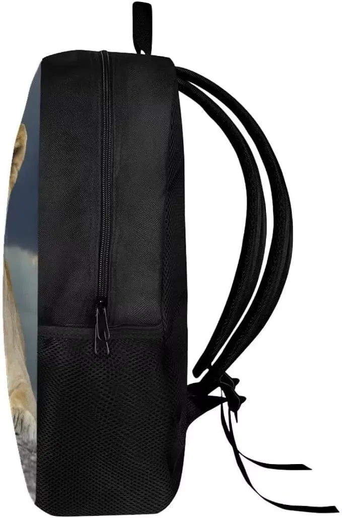 Beauty Collector African Lion Backpack Animal Back to School Book Bag for Kids Travel Daypack Lightweight