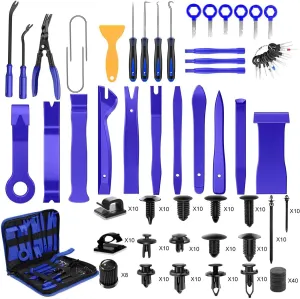 beduan 250 Pcs Trim Removal Tool, Pry Kit, Car Panel Tool Stereo Removal Tool Kit, Auto Clip Pliers Fastener Remover Pry Tool Kit, Car Upholstery Repair Kit with Storage Bag