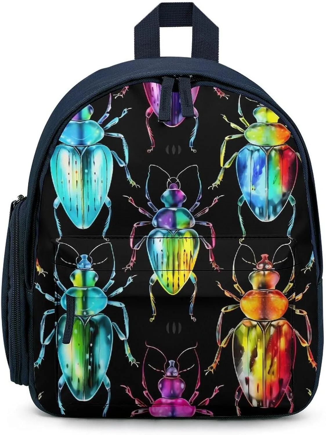 Beetles Glowing Funny Backpack Small Casual Daypack Purse Travel Bag with Adjustable Strap Cute Print