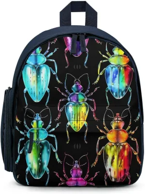 Beetles Glowing Funny Backpack Small Casual Daypack Purse Travel Bag with Adjustable Strap Cute Print