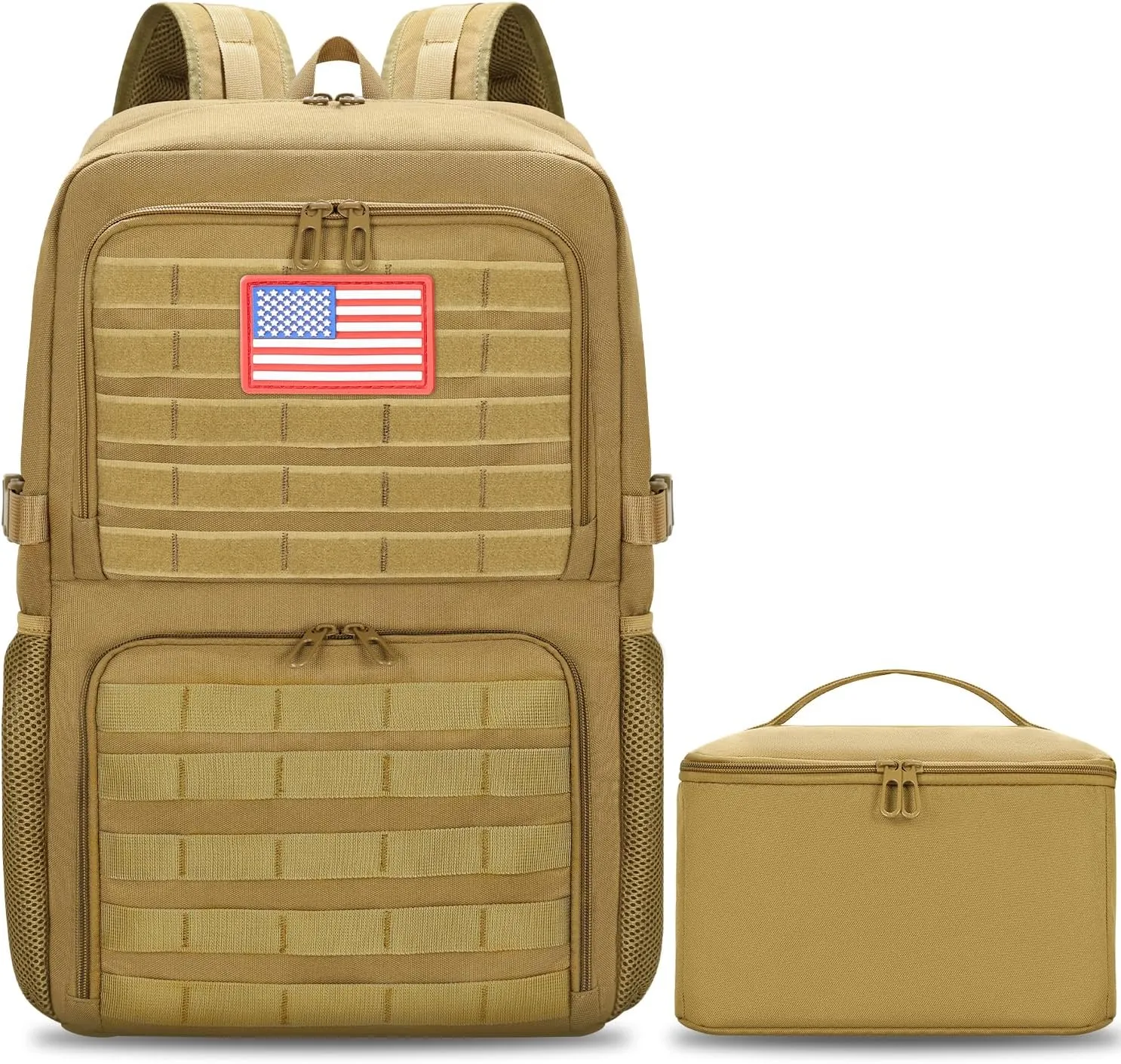 BERTASCHE Lunch Backpack, Laptop Backpack 15.6 inch Work Backpack w/Insulated Cooler Lunch box for Men Women, Casual Daypack for Work Commuter Picnic College,Khaki