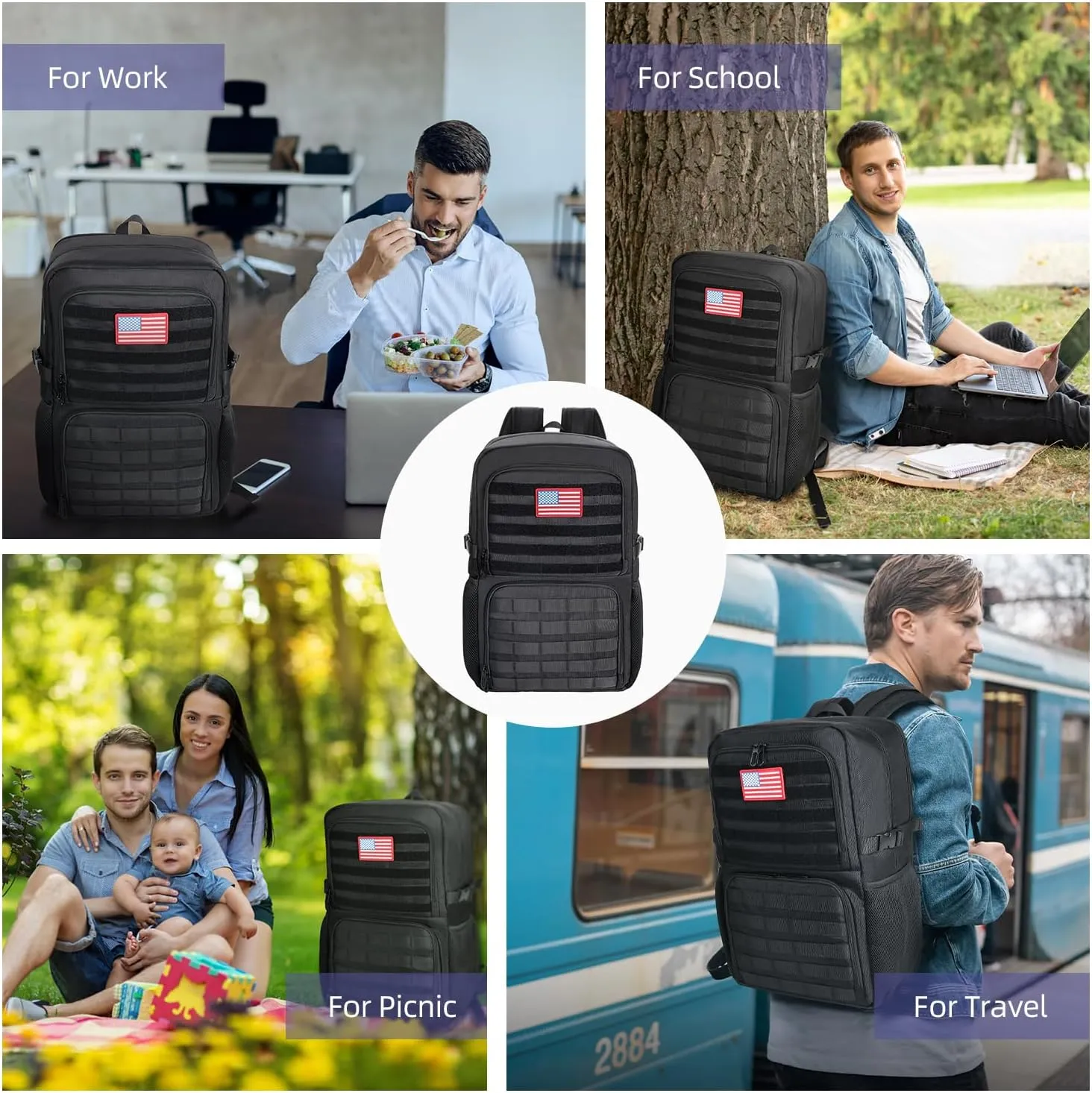 BERTASCHE Lunch Backpack, Work Backpack with Insulated Cooler Lunch Box 17.3 inch Laptop Backpack for Men Women, TSA Large Daypack for Commuter College Travel Picnic