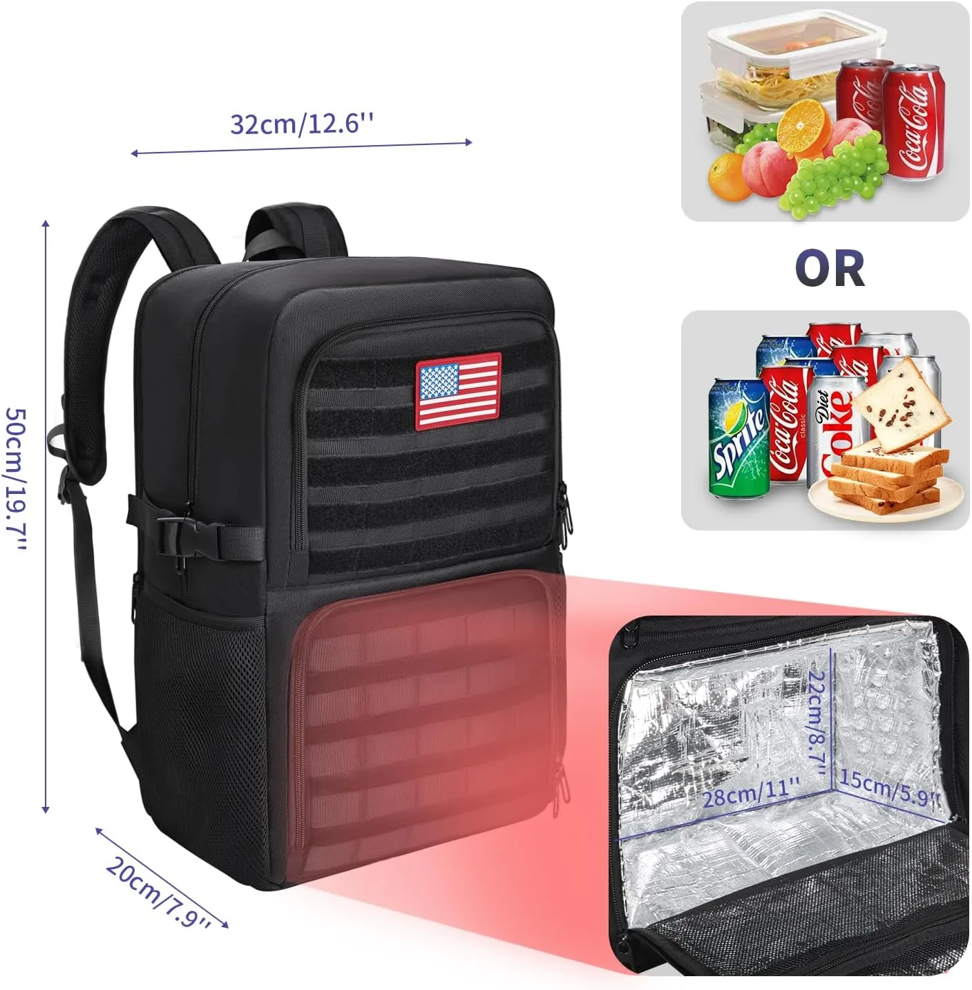 BERTASCHE Lunch Backpack, Work Backpack with Insulated Cooler Lunch Box 17.3 inch Laptop Backpack for Men Women, TSA Large Daypack for Commuter College Travel Picnic