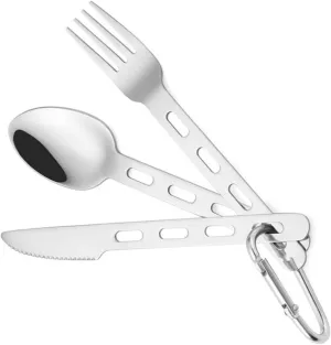 BESPORTBLE Stainless Steel Camping Utensils 3 Sets Cutlery Kit Set Forks Spoons for Camping Hiking