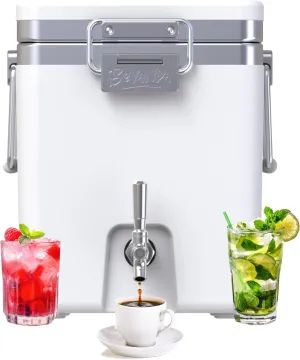 Bevanda - Sperse 3 Gallon Drink Dispenser - Large Insulated Stainless Steel Water and Beverage Dispenser - Ideal for Parties, Camping Trips, and Outdoor Events - Leakproof, Durable, Portable (White)
