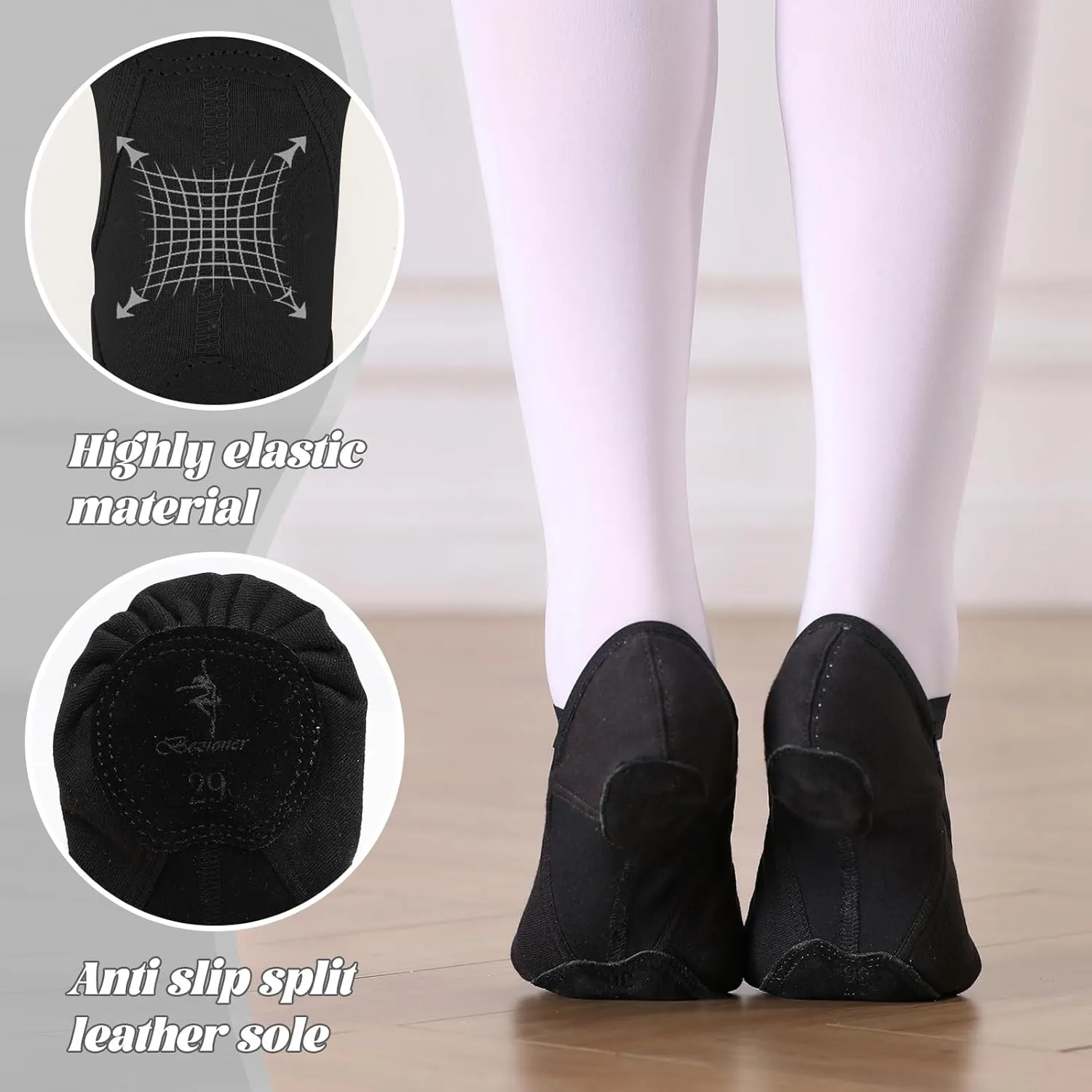 Bezioner Ballet Slippers for Girls Highly Elastic Girls Ballet Shoes Split Sole Dance Shoes for Toddler/Kid/Women