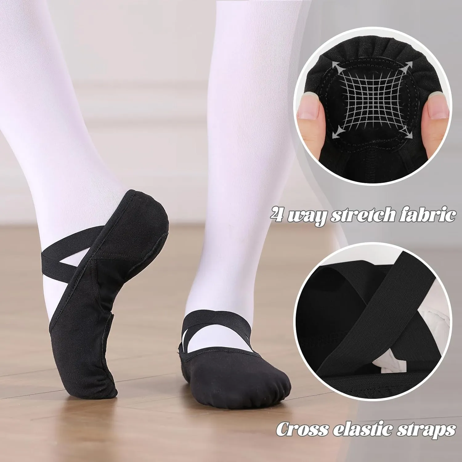 Bezioner Ballet Slippers for Girls Highly Elastic Girls Ballet Shoes Split Sole Dance Shoes for Toddler/Kid/Women