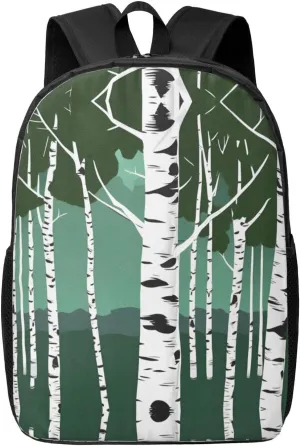 Birch Trees Print Lightweight Laptop Backpack-Personal Item Travel Bag,Travel Backpack Carry On Flight Approved