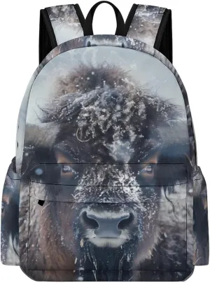 Bison Snowstorm Travel Laptop Backpack 16.5 Inch Lightweight Computer Bag Casual Daypack for Men Women