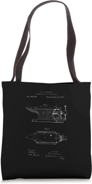Blacksmithing Anvil Patent Forging Metalworking Blacksmith Tote Bag