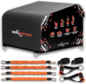 BODYRHYTHM Multi-Functional Total Body Workout Box for Hip Thrust, Core & Ab Strength Training, Squating and Juming, Reverse Hyper, Rowing Machine, Resistance, Cross Training.