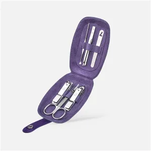 BONAD Toenail Clippers Nail Clippers,Mini Manicure Set Nail Clipper Set 6 in 1 Stainless Steel Pedicure Care Grooming Kit ​with Portable Travel Case Nail Clipper Set (Color : Purple)