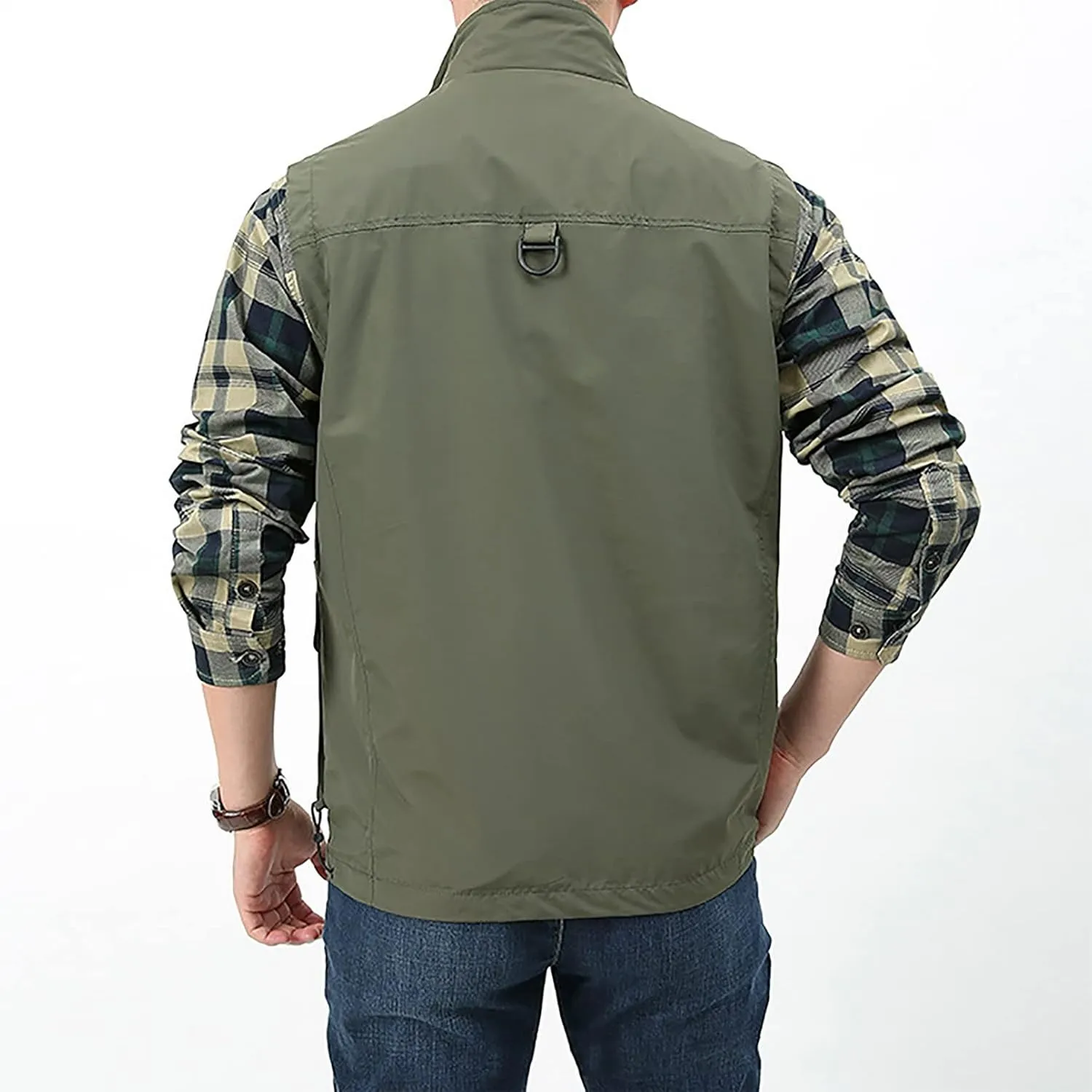 BOOMLEMON Men's Casual Outdoor Work Vest Safari Fishing Shooting Vests Lightweight Travel Cargo Jacket With Multi Pockets