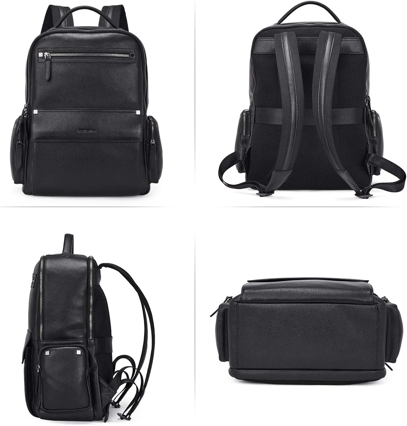 BOSTANTEN Men Leather Backpack 15.6” Laptop Backpack Travel Business Office Bag Large Capacity College Daypack