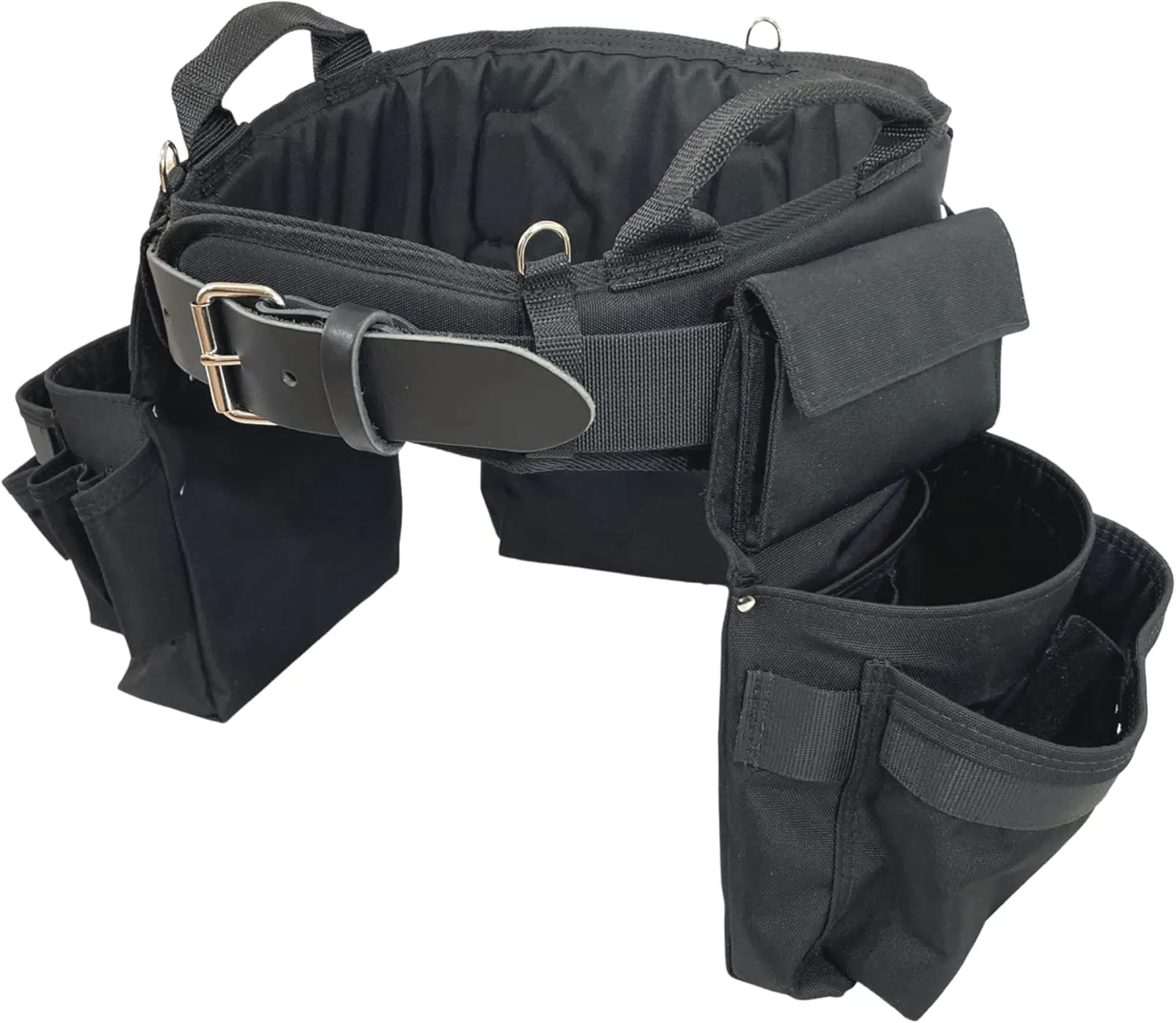 BOULDER BAG Ultimate Pro Framer MAX Triple Combo with Comfort Back Support Tool Belt, Leather Belt Buckle, Heavy Duty, Black (Large 33-36 Inches), Made in USA