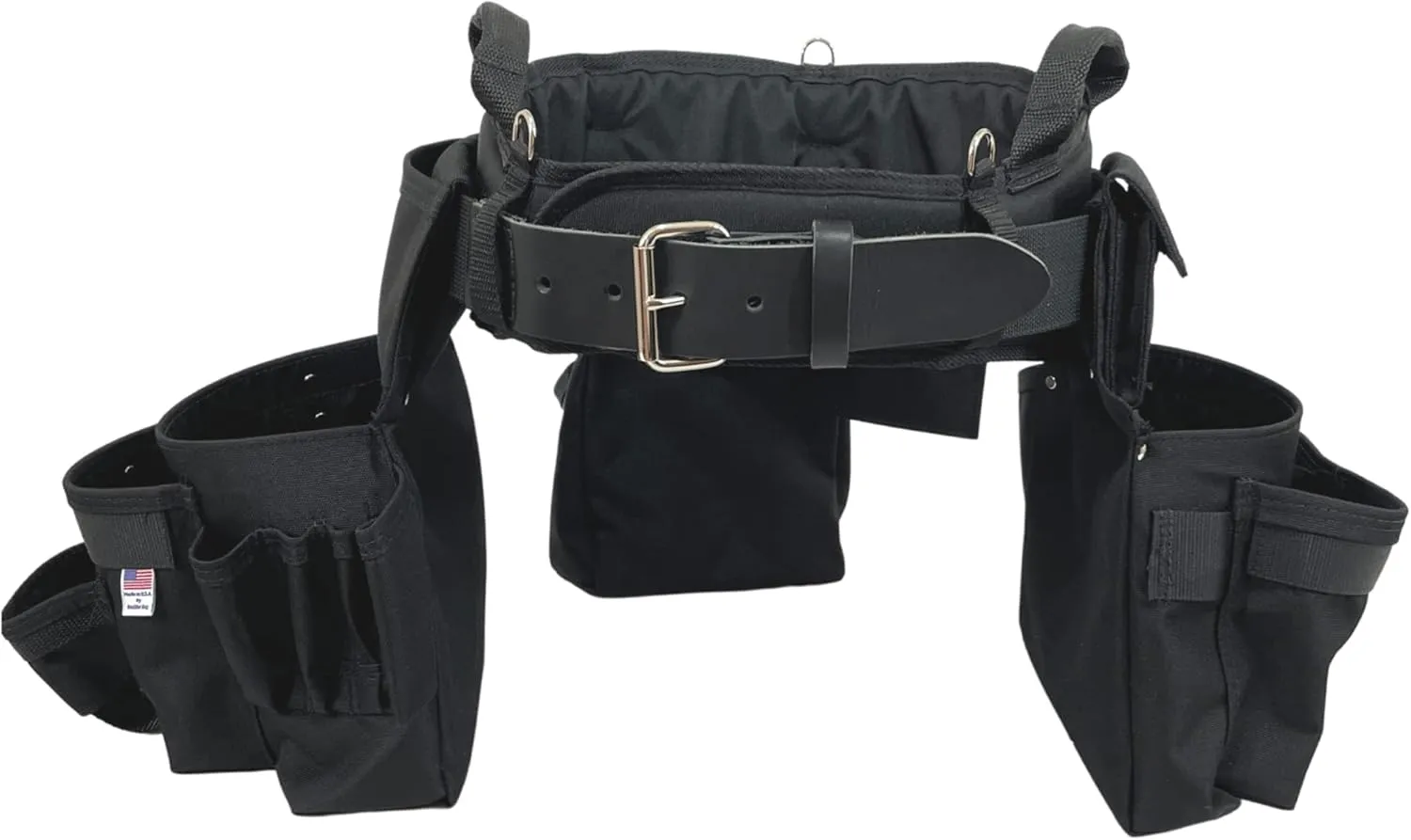 BOULDER BAG Ultimate Pro Framer MAX Triple Combo with Comfort Back Support Tool Belt, Leather Belt Buckle, Heavy Duty, Black (Large 33-36 Inches), Made in USA