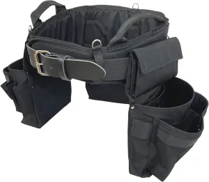 BOULDER BAG Ultimate Pro Framer MAX Triple Combo with Comfort Back Support Tool Belt, Leather Belt Buckle, Heavy Duty, Black (Large 33-36 Inches), Made in USA