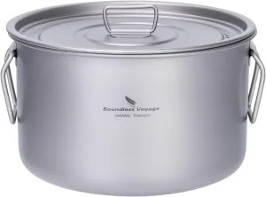 Boundless Voyage Titanium Pot Portable Camping Cookware Lightweight Cooking Pot Set for Outdoor Cooking Traveling Backpacking Hiking Trekking Picnic