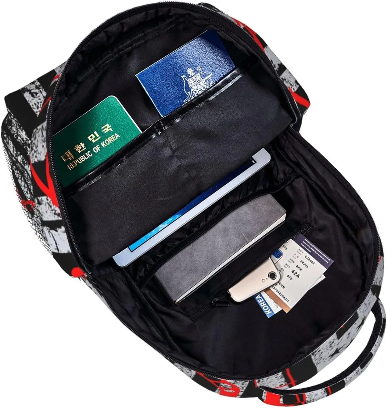 Bow Hunting American Flag Archery Deer Backpack Casual Pack Bag Laptop Backpack With Side Pocket Front Zipper Pocket Bookpack Travel Daypack Picnic Rucksack