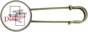 Box Zoom Position Dimension Retro Metal Brooch Pin Clip Jewelry