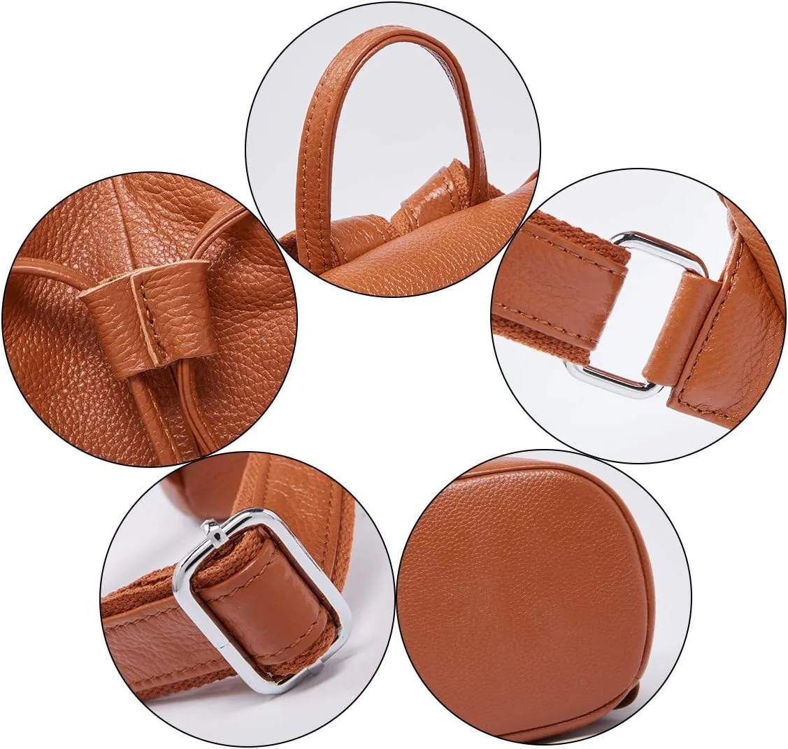 BOYATU Leather Backpack Purse for Women: Ladies Travel Fashion Back Pack - Genuine Leather Bag Casual Handbags for Work (Brown)