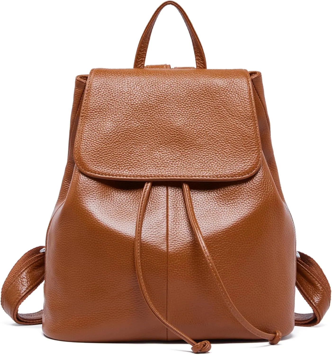 BOYATU Leather Backpack Purse for Women: Ladies Travel Fashion Back Pack - Genuine Leather Bag Casual Handbags for Work (Brown)