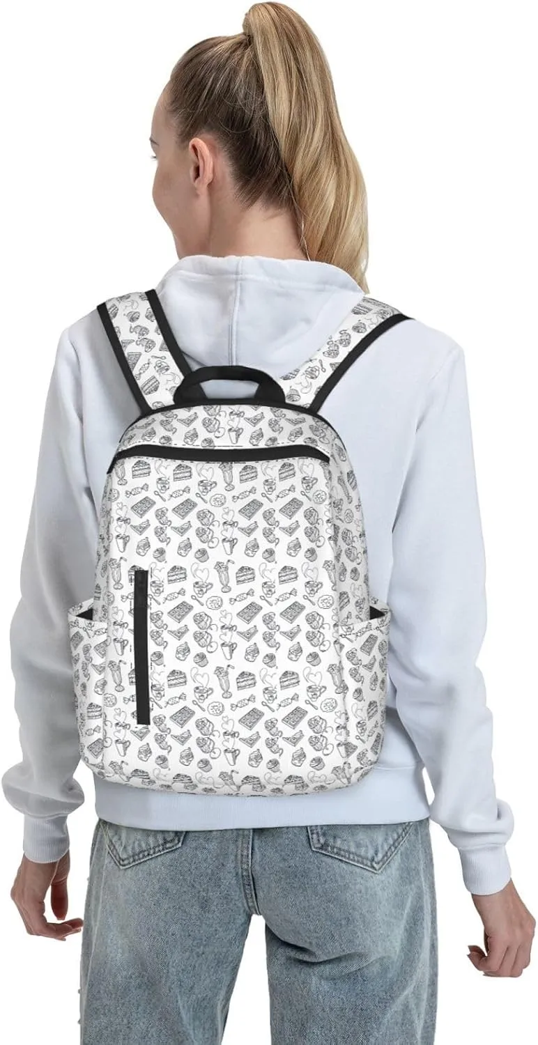 BREAUX Afternoon Tea Print Simple And Lightweight Leisure Backpack, Men'S And Women'S Fashionable Travel Backpack