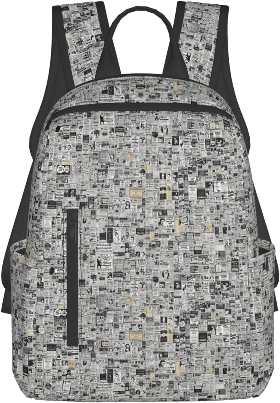 BREAUX newspaper hd print Lightweight Backpack for Travel Casual Shoulder Bag Laptop Backpack Fit for Leisure Day