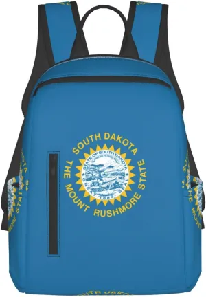 BREAUX South Dakota Flag print Lightweight Backpack for Travel Casual Shoulder Bag Laptop Backpack Fit for Leisure Day