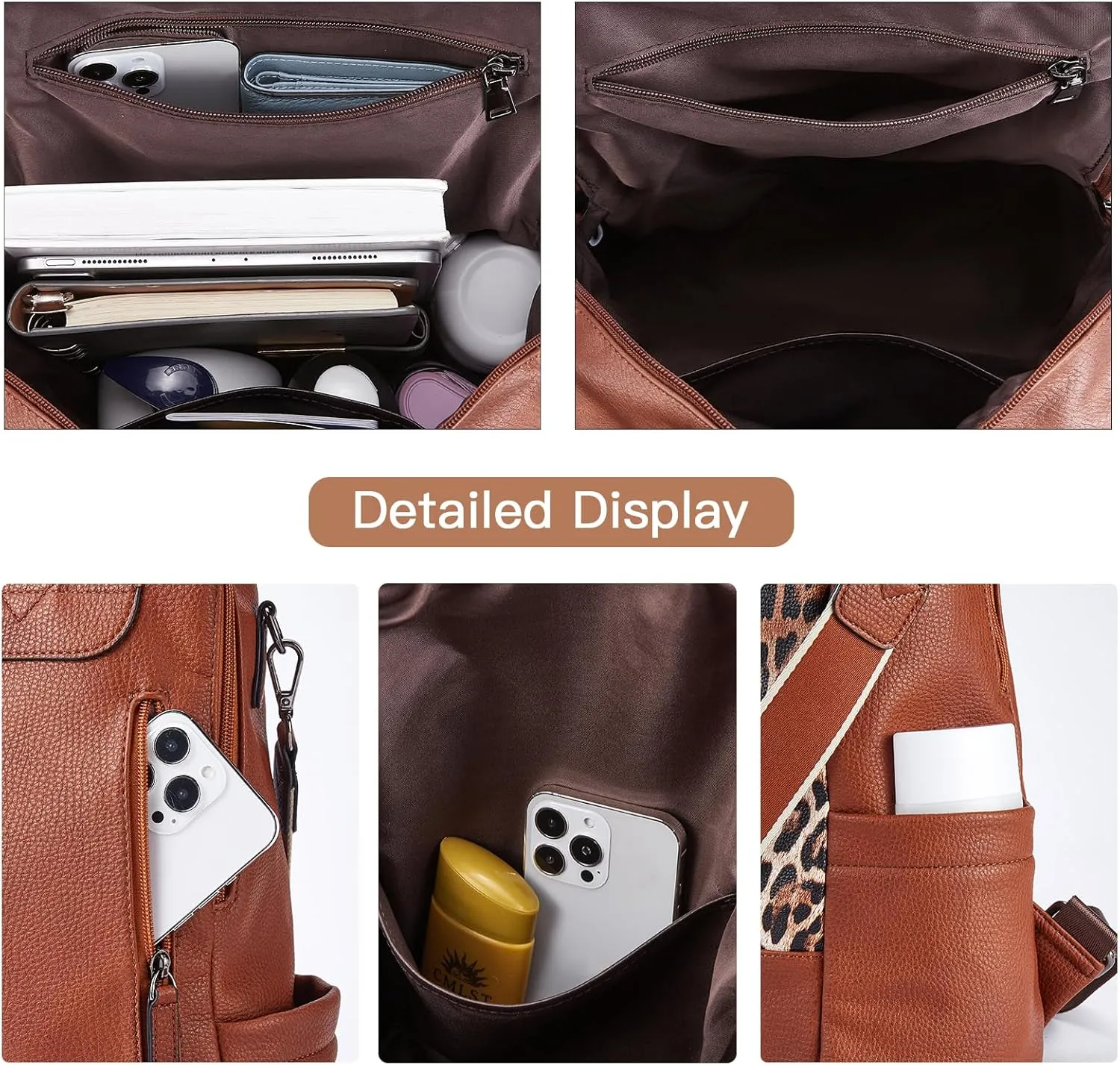 BROMEN Backpack Purse Leathe Backpack for Women Anti-theft Bookbag Purse Fashion Shoulder Handbag Backpack Women