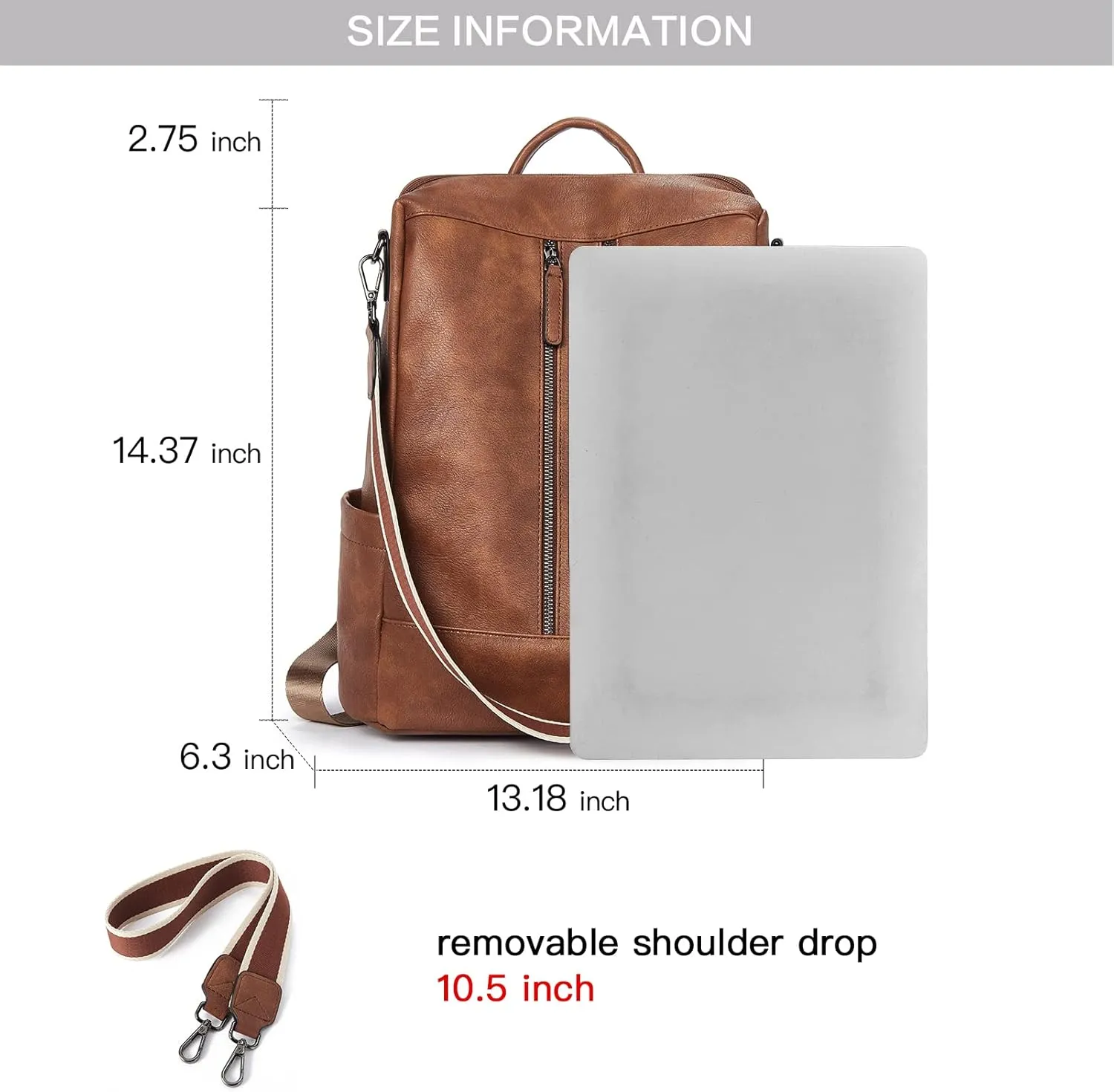 BROMEN Backpack Purse Leathe Backpack for Women Anti-theft Bookbag Purse Fashion Shoulder Handbag Backpack Women