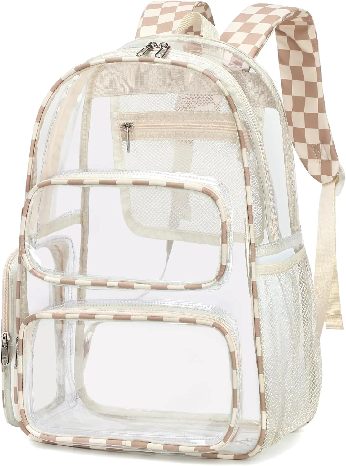 BTOOP Clear Backpack Heavy Duty Transparent Bag 17" See Through BookBag for Women Men Adults Work Festival Sports Travel