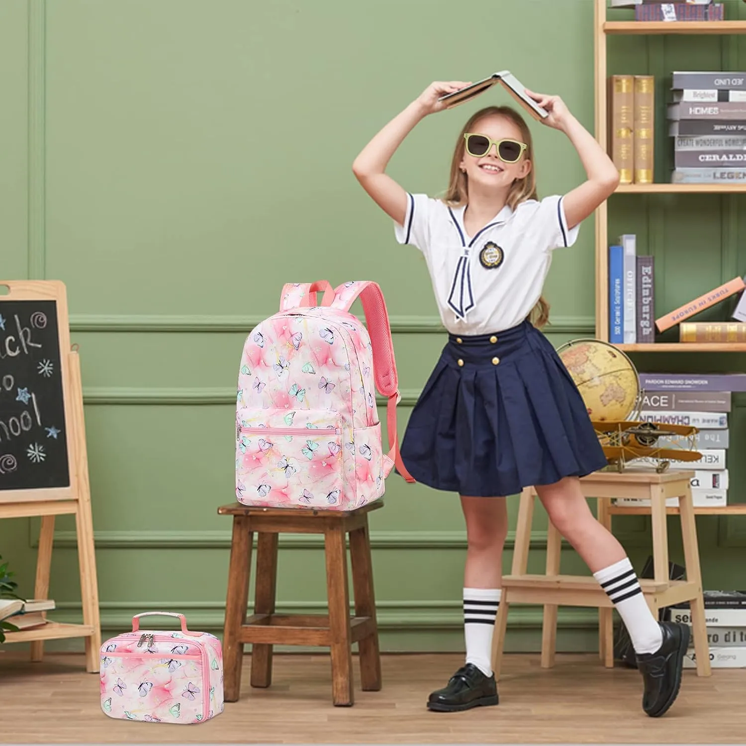 BTOOP Kids Backpack for Girls Boys Kindergarten School Bag with Lunch Box Preschool Bookbag Set for Young Elementary Students