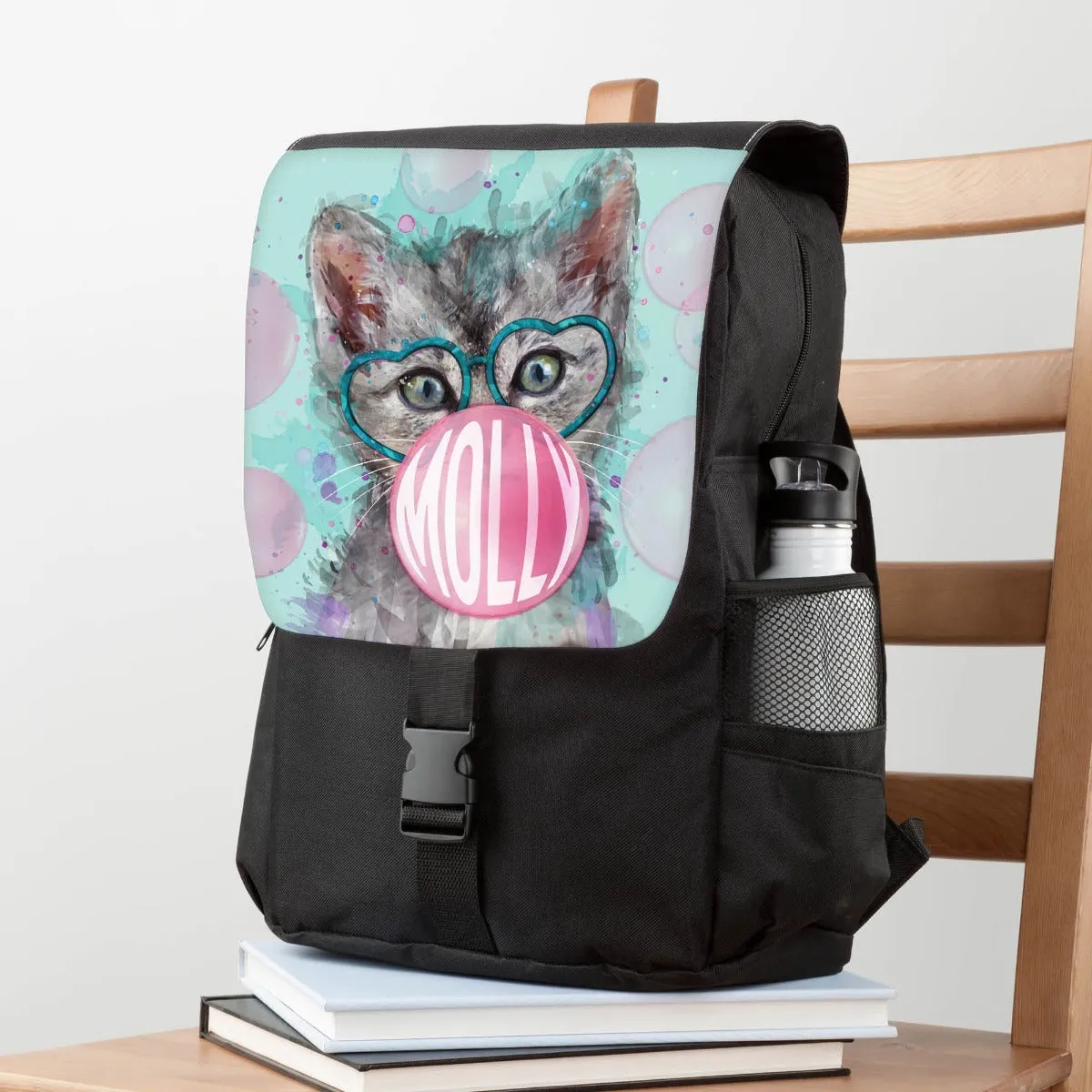 Bubble Gum Kitten Personalized Backpack