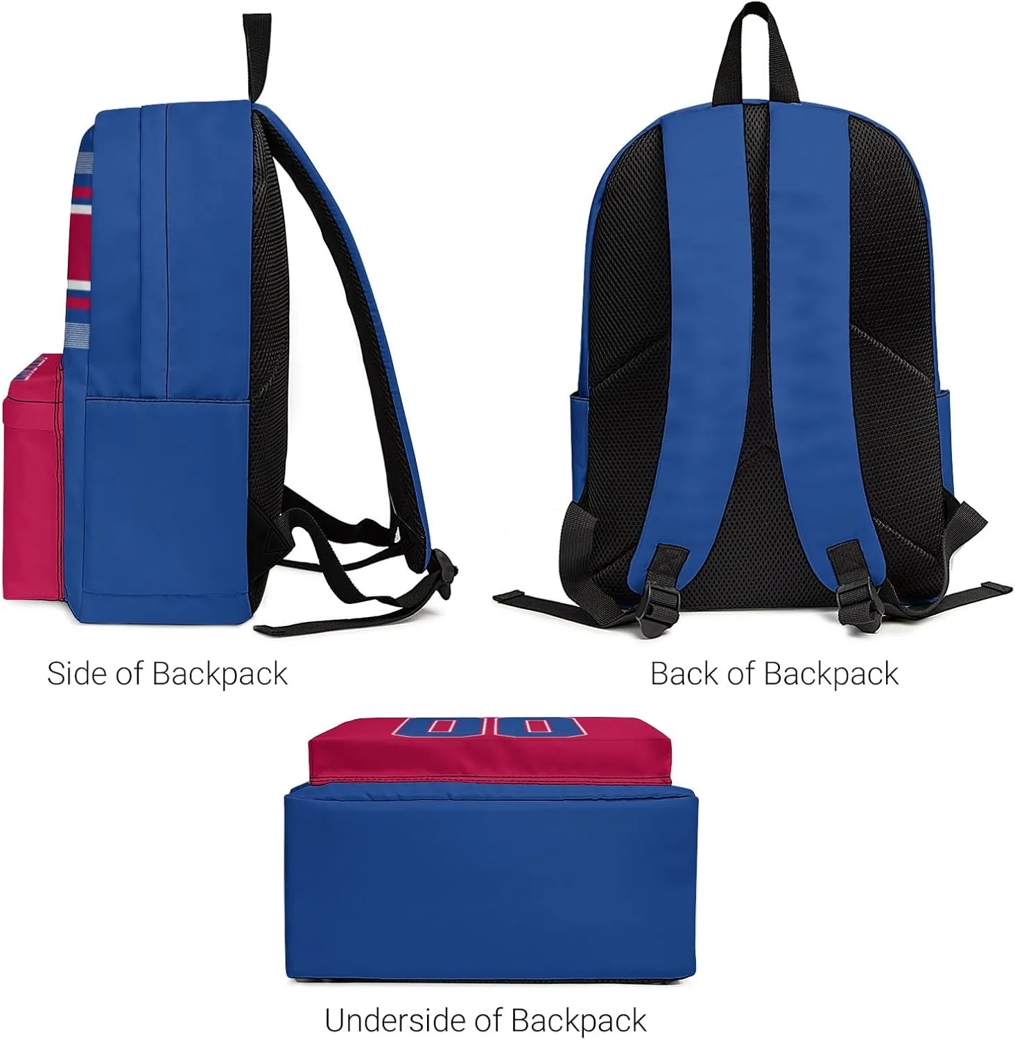 Buffalo Backpack Custom Name Number 17Inch Large Capacity Shoulder Travel Bag Personalized Laptop Bag Fans Gift for Boy Girl Men Women