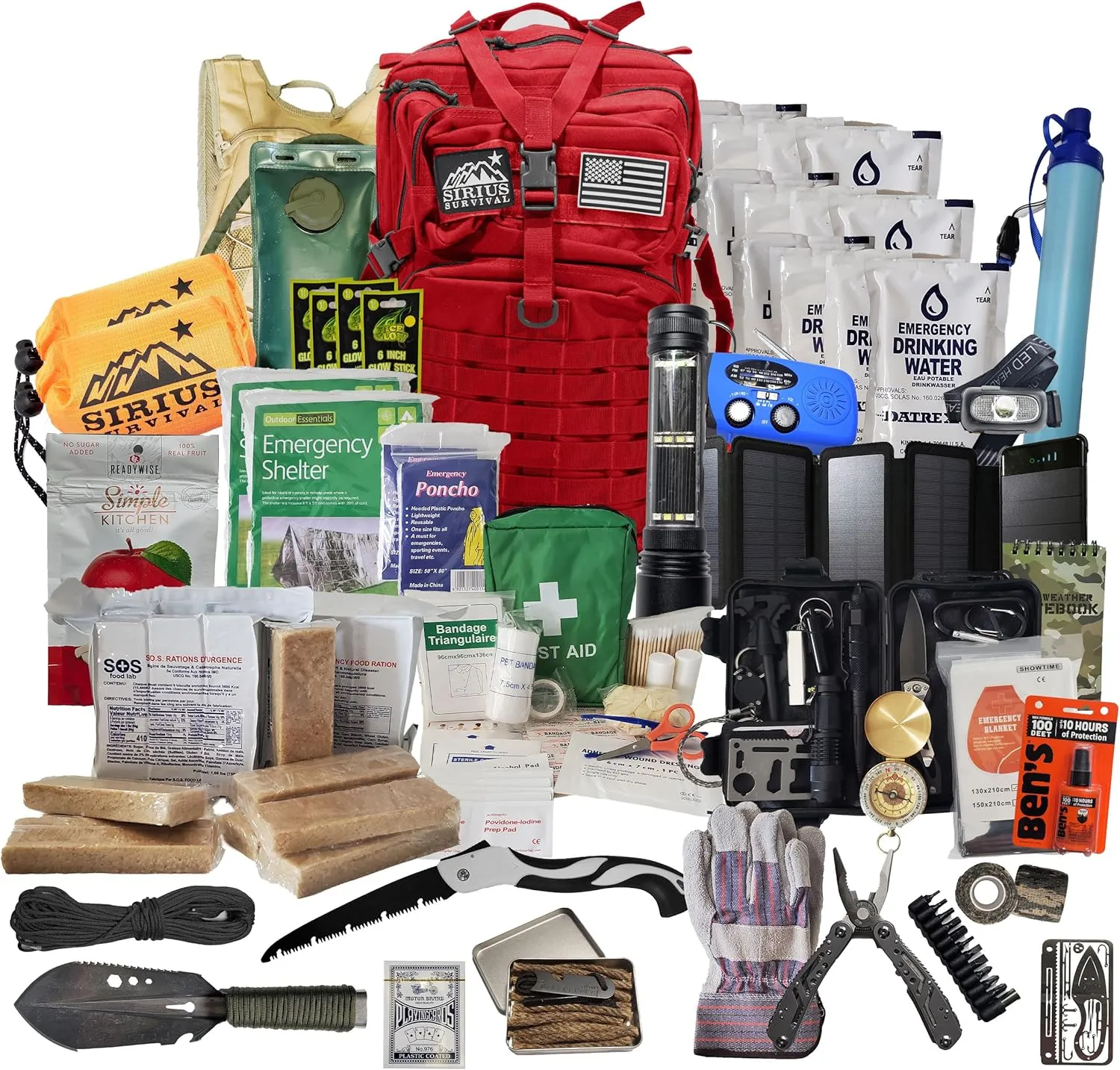 Bug Out Bag - Premium Bugout Backpack Pre-Packed Survival Kit - Ultimate 72 Hour Backpack Survival Kit - Comprehensive Survival Items - Go Bag Emergency