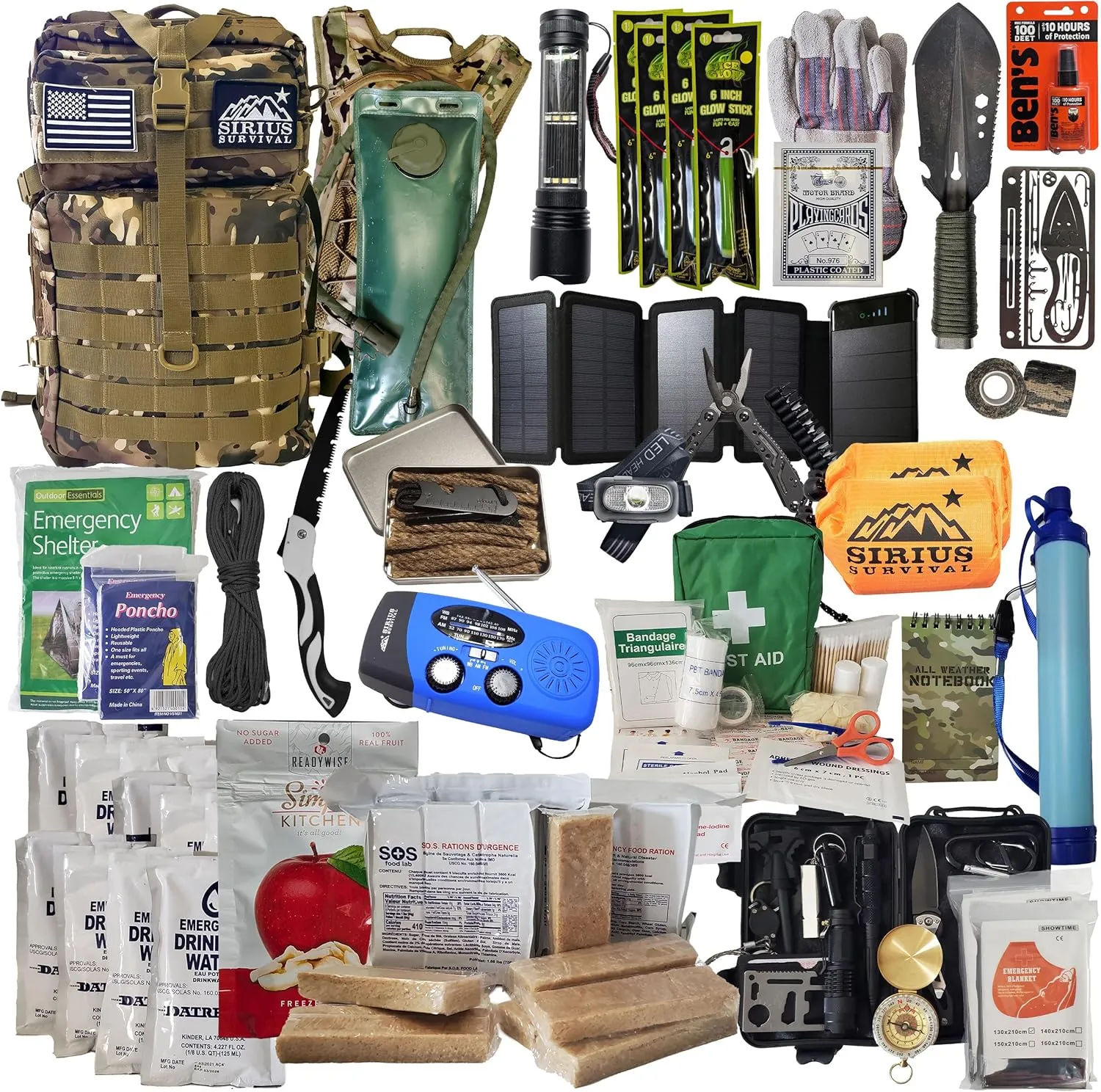 Bug Out Bag - Premium Bugout Backpack Pre-Packed Survival Kit - Ultimate Bug Out Bag Backpack Survival Kit - Comprehensive Survival Bag - Go Bag Emergency Backpack