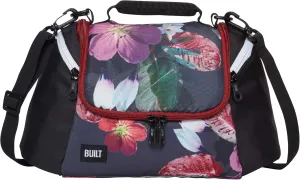 BUILT All Day Water-Resistant Insulated Fabric Lunch Bag with Zip Closure, Removable Shoulder Strap, Extra Storage Pockets - Large Capacity for Work, School, Outdoor, Meal Prep (Midnight Botanical)
