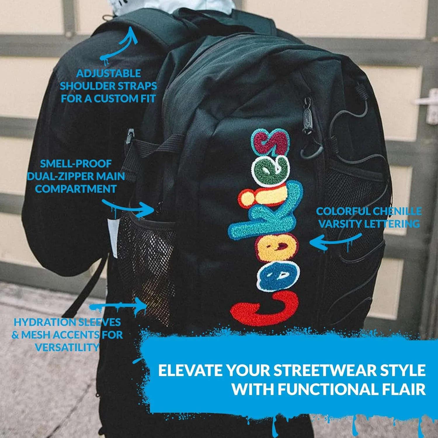 Bungee Smell Proof Backpack – Large Odorless Travel Backpack for Men & Women, Carry-On, Work, Stylish & Spacious Bag - Red Camo