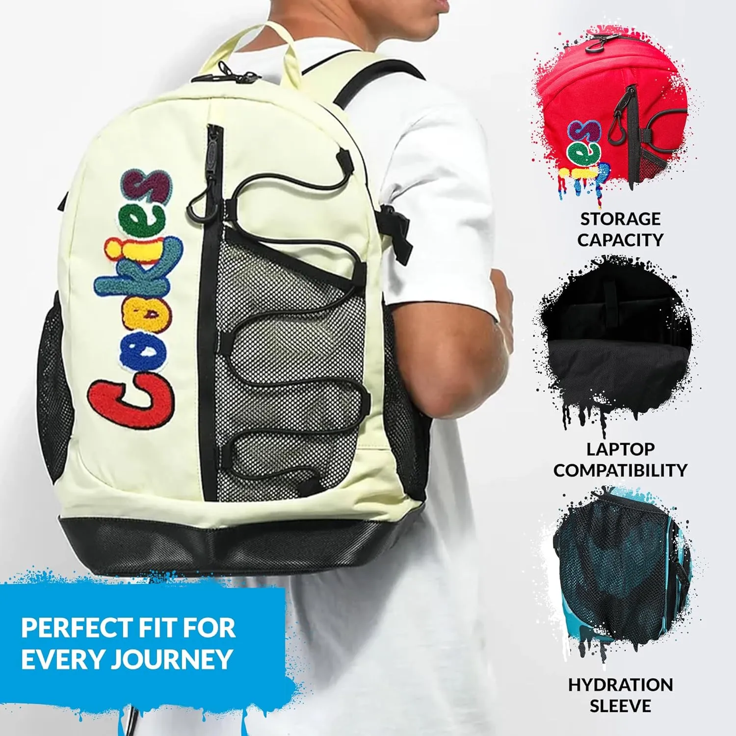 Bungee Smell Proof Backpack – Large Odorless Travel Backpack for Men & Women, Carry-On, Work, Stylish & Spacious Bag - Red Camo