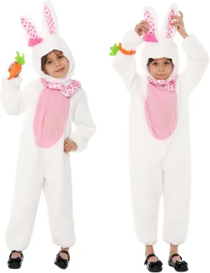 Bunny Costume Kids Easter Rabbit Bunny 3PCS Bunny Set Onesie Headwear Animal Easter Halloween Christmas Cosplay
