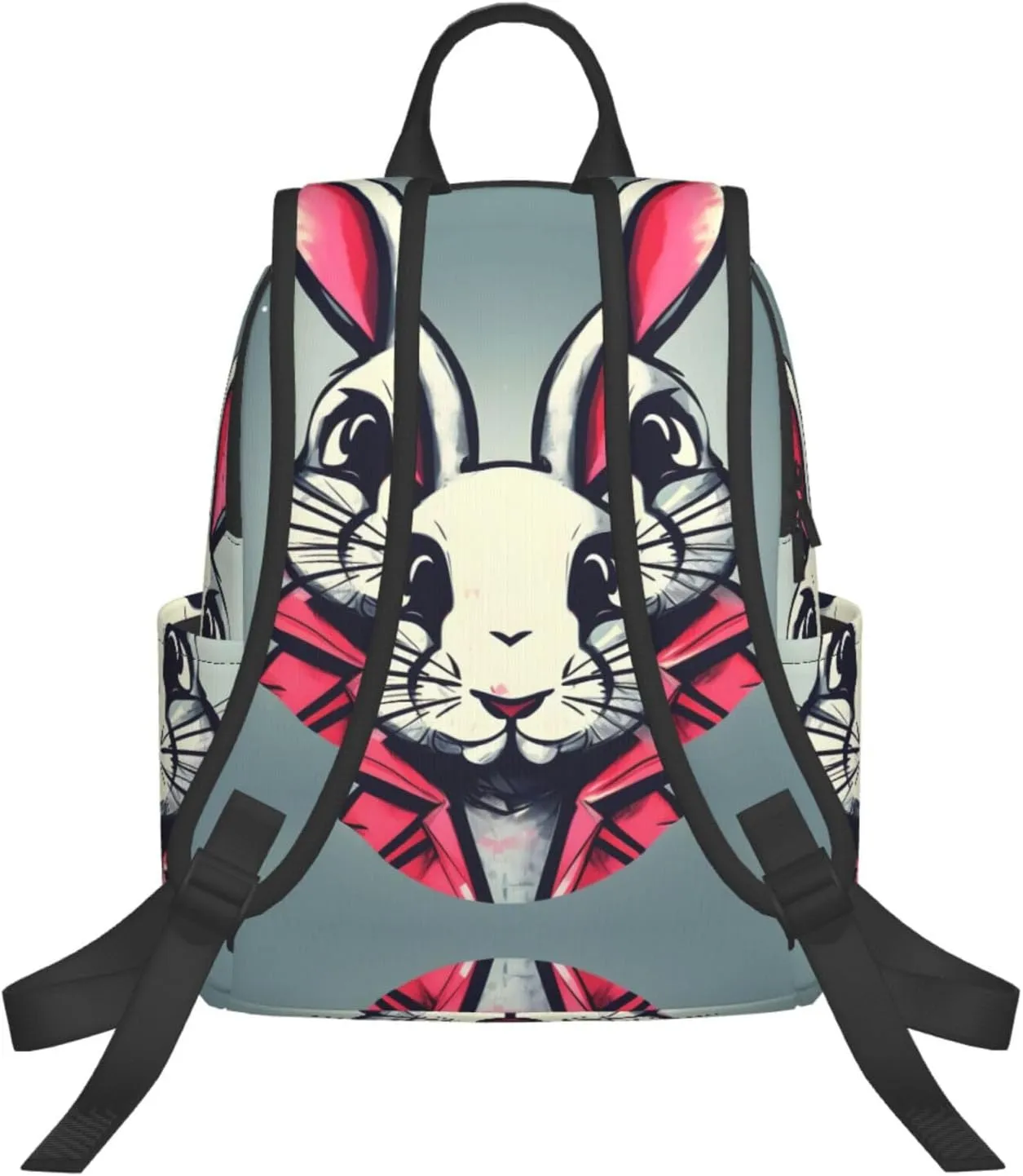 Bunny Rabbit print Lightweight Laptop Backpack Travel Daypack Bookbag for Women Men for Travel Work