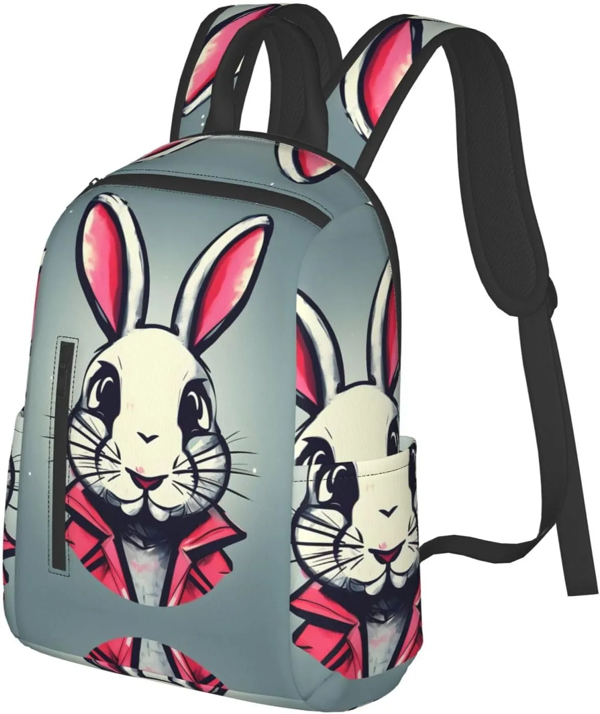 Bunny Rabbit print Lightweight Laptop Backpack Travel Daypack Bookbag for Women Men for Travel Work