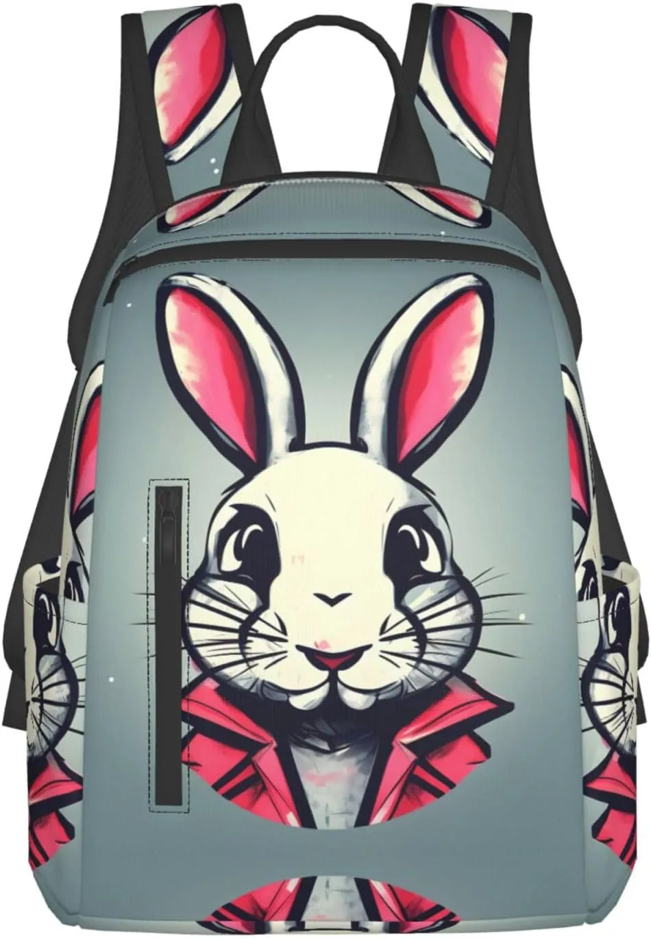 Bunny Rabbit print Lightweight Laptop Backpack Travel Daypack Bookbag for Women Men for Travel Work