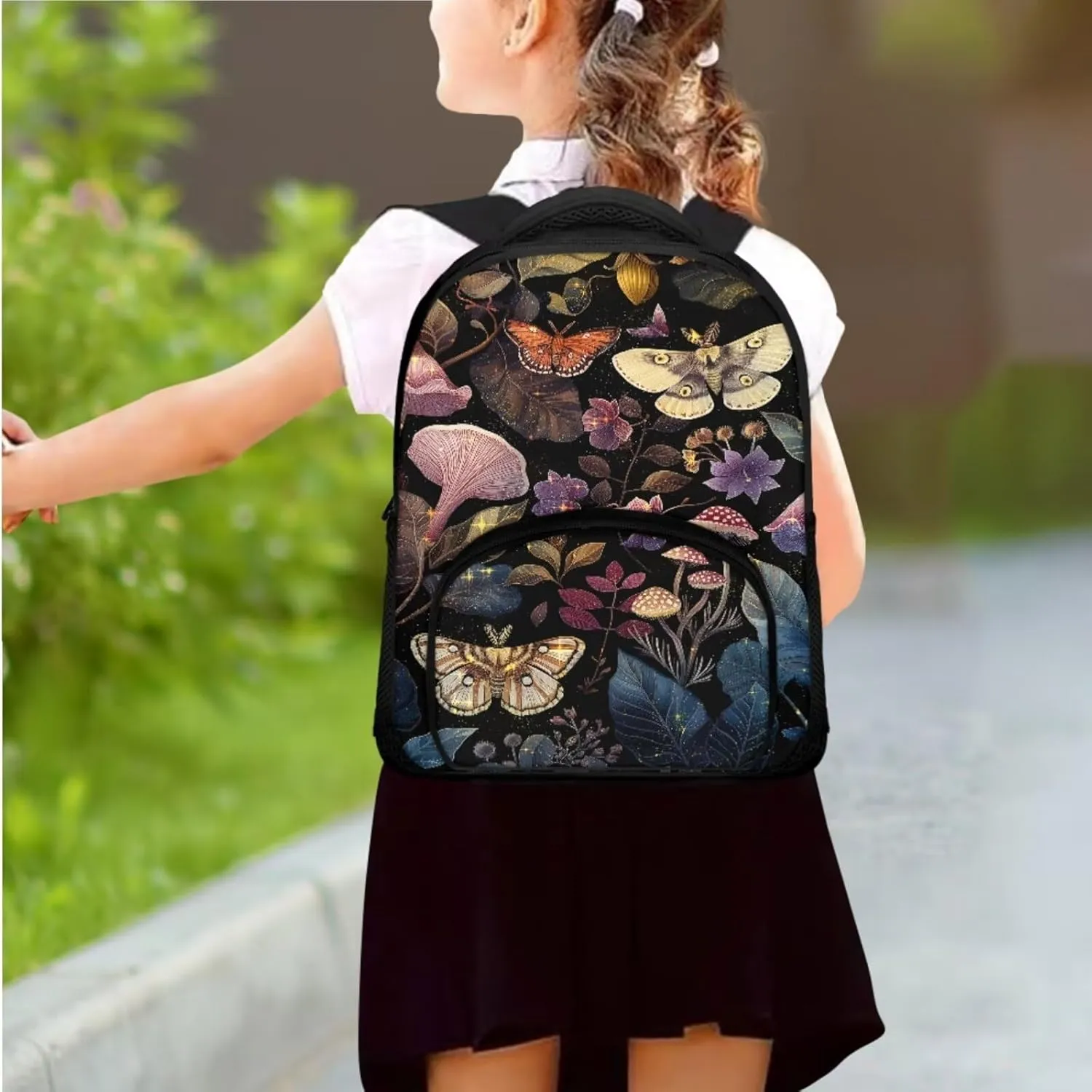 Butterfly Kids Backpack Childrens Backpack Backpack and Lunch-Bag Set for Girls Bookbag Set with Lunch Bag and Pencil Case School Bag for Boys Elementary School Fashion