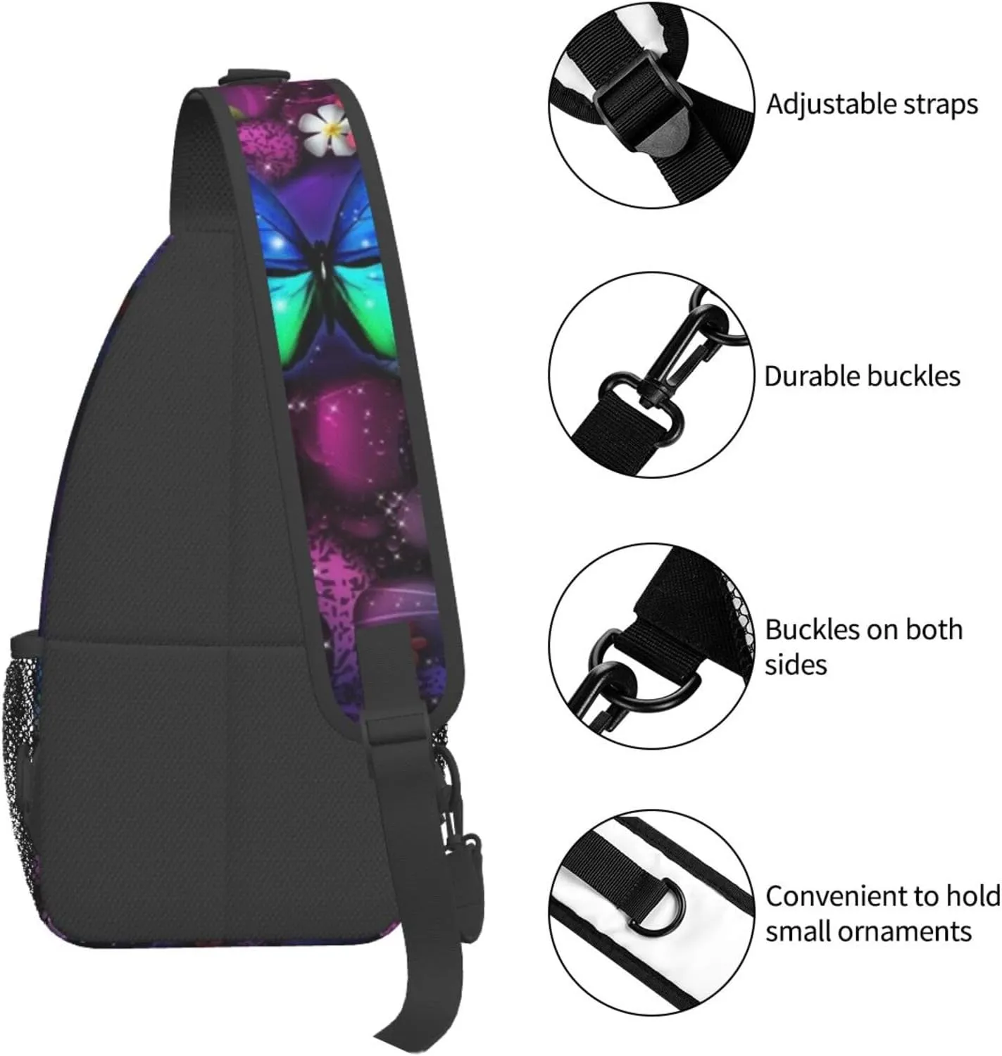 Butterfly Shoulder Bag Womens Sling Backpack Daypack Casual Backpack Hiking Bag Cute Backpack Bag