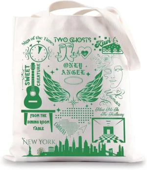 BWWKTOP Singer Album Version Tote Bag Music Lyrics Inspired Gift Album Inspired Shopping Bag Singer Merchandise