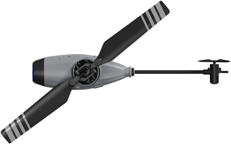 C127AI Scout RC Helicopter with 1080P Camera, 2.4G 4CH AI Intelligent Remote Control Helicopter Model with 6-Axis Gyro Landing Optical Flow Positioning (RTF Version/Grey/4 battery)