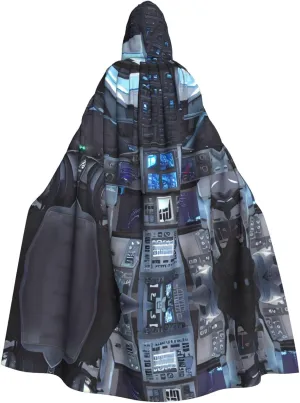 Cabin of the Future Prints Halloween Adult Hooded Cloak for Costume Parties and Theme Events