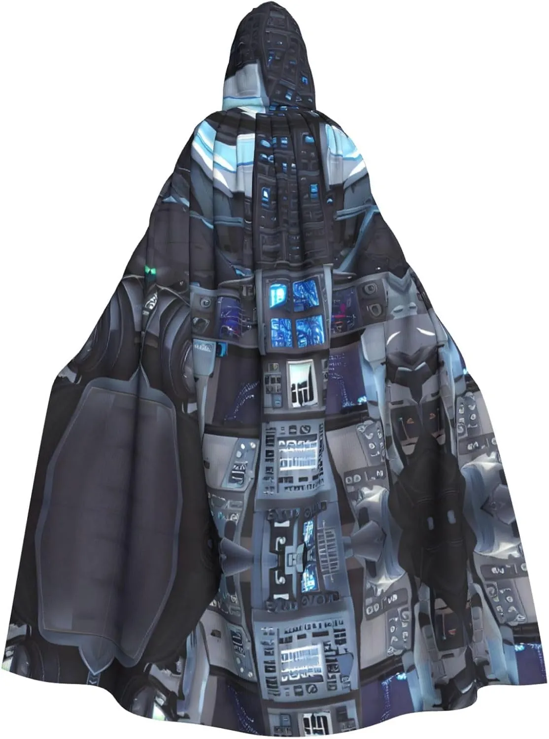 Cabin of the Future Prints Halloween Adult Hooded Cloak for Costume Parties and Theme Events